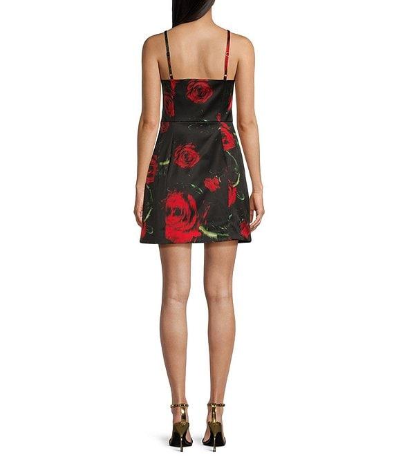 Guess Maelle Rose-Print Mini Dress Product Image