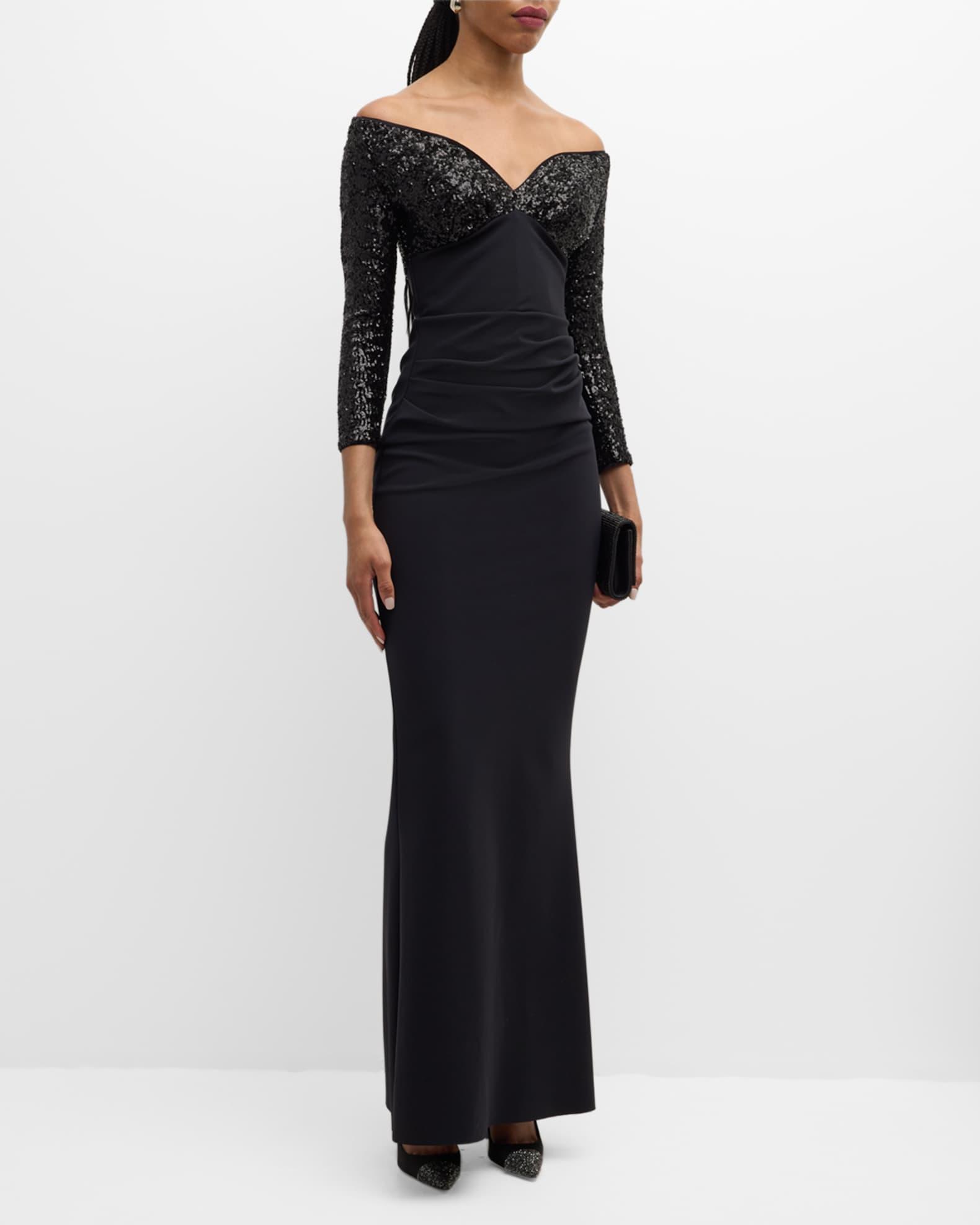 Off-Shoulder Sequin Mermaid Gown Product Image