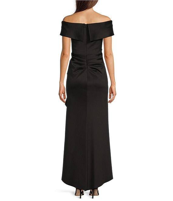 Xscape Stretch Off-the-Shoulder Short Sleeve Mermaid Ruffle Gown Product Image