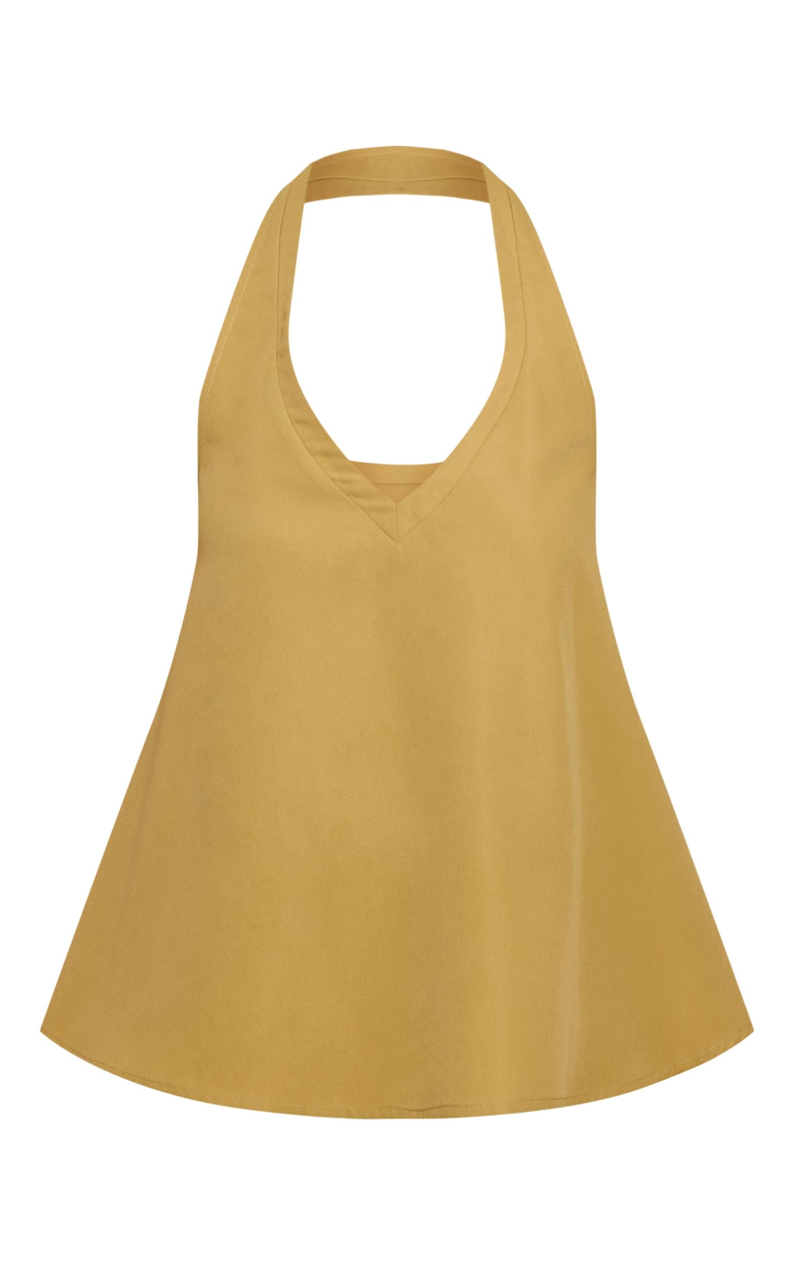  Sand Tailored Halter Frill Detail Top Product Image