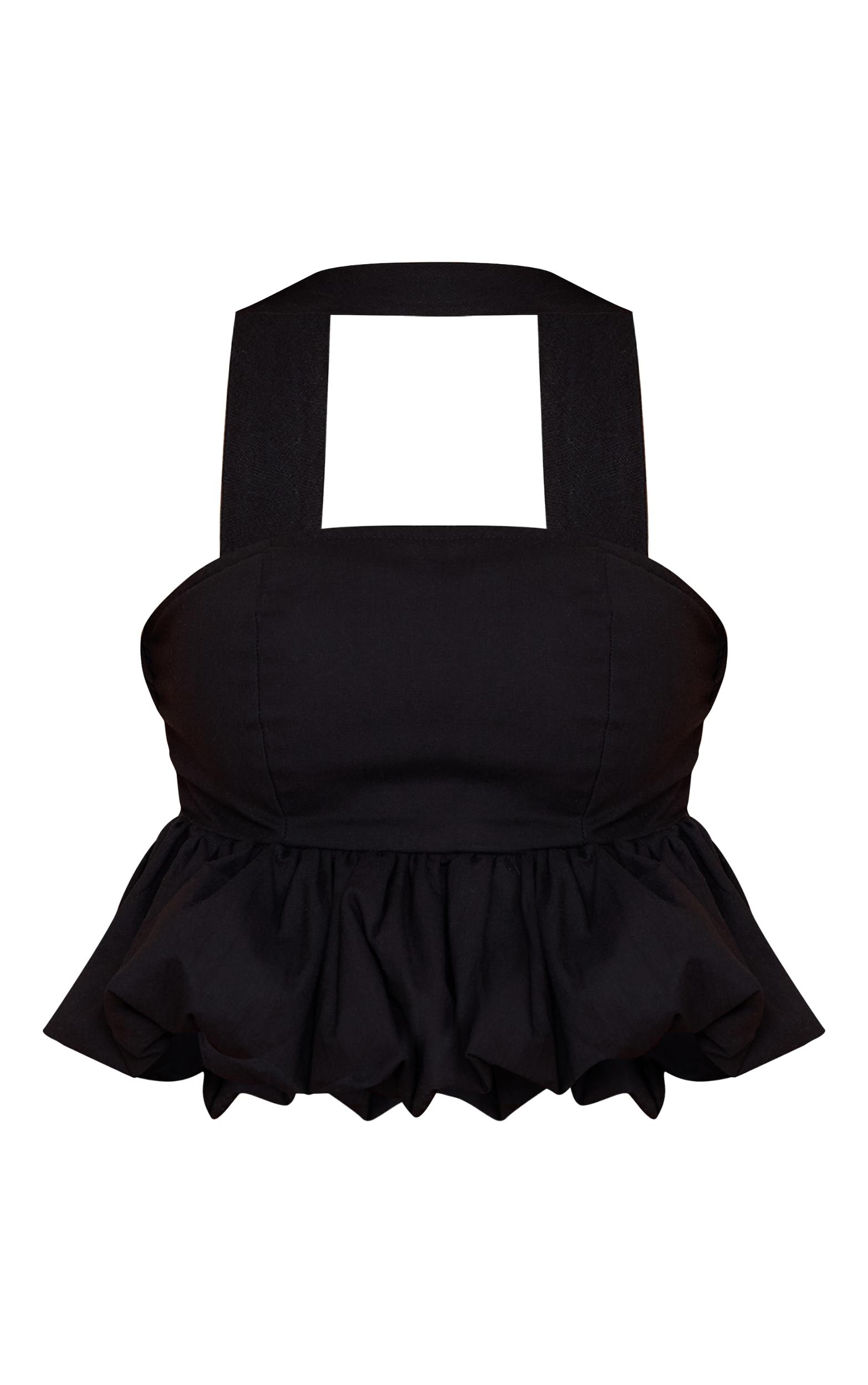 Black Bubble Hem Top Product Image