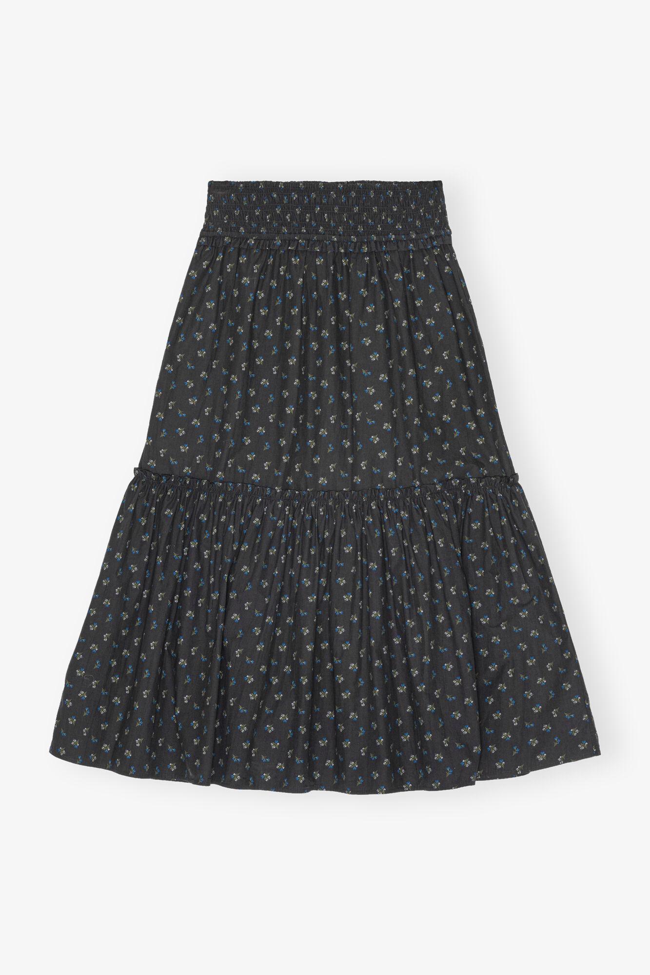 Black Floral Printed Maxi Skirt Product Image