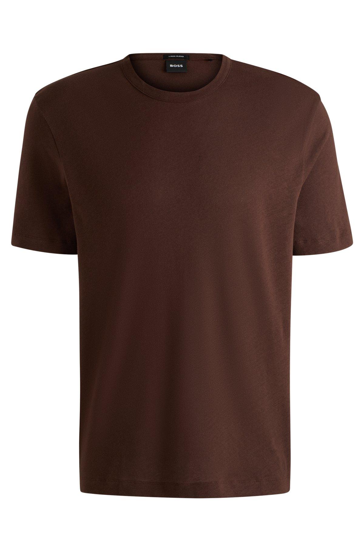 Regular-fit T-shirt in cotton and linen Product Image