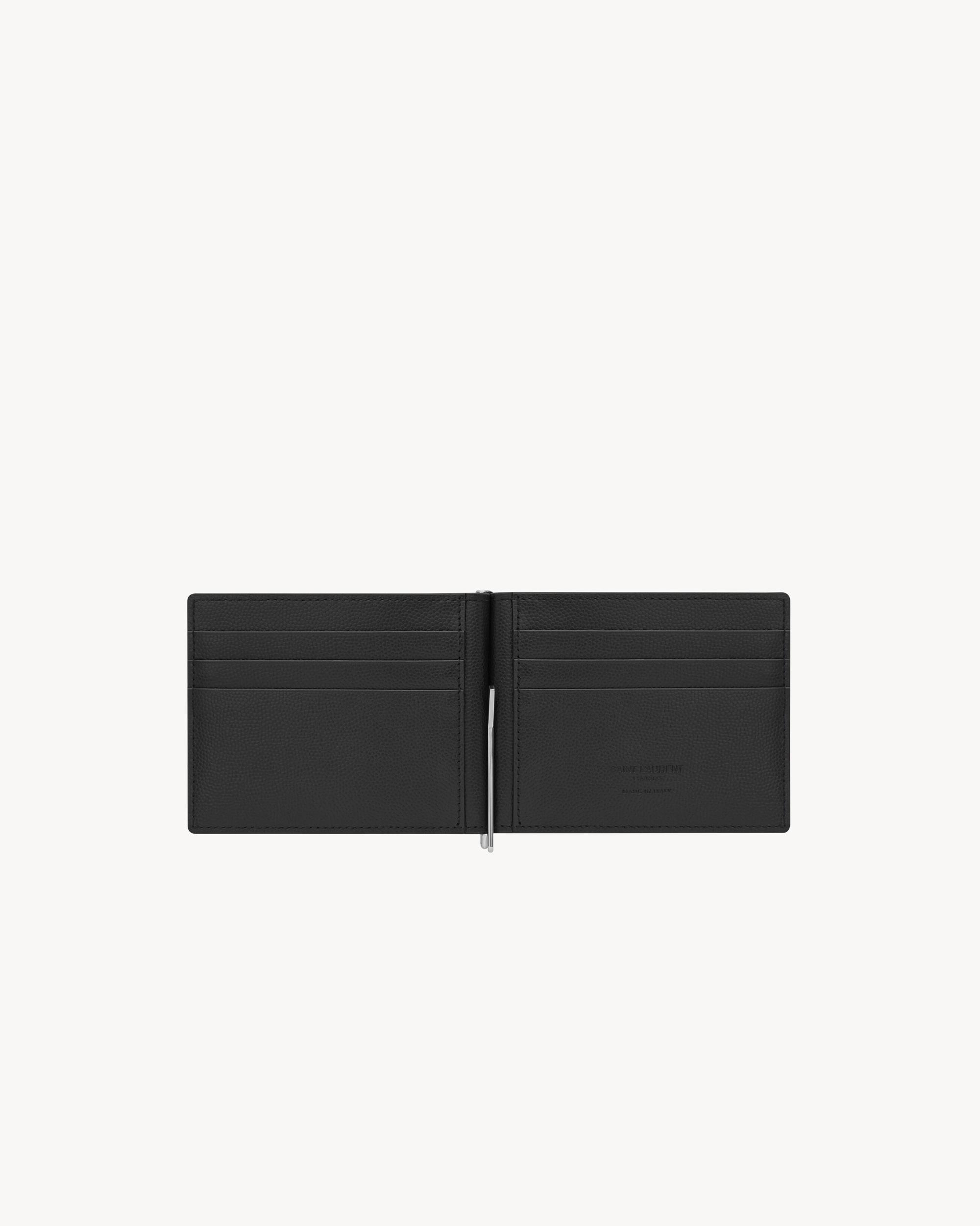 Saint Laurent Paris Bill clip wallet in grain de poudre leather Product Image