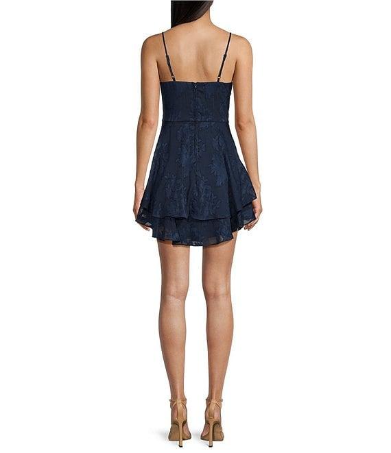 B. Darlin Floral Jacquard Double Hem Fit & Flare Dress Product Image