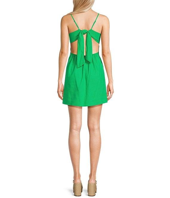 GB 3D Woven Flower Sleeveless Mini Dress Product Image