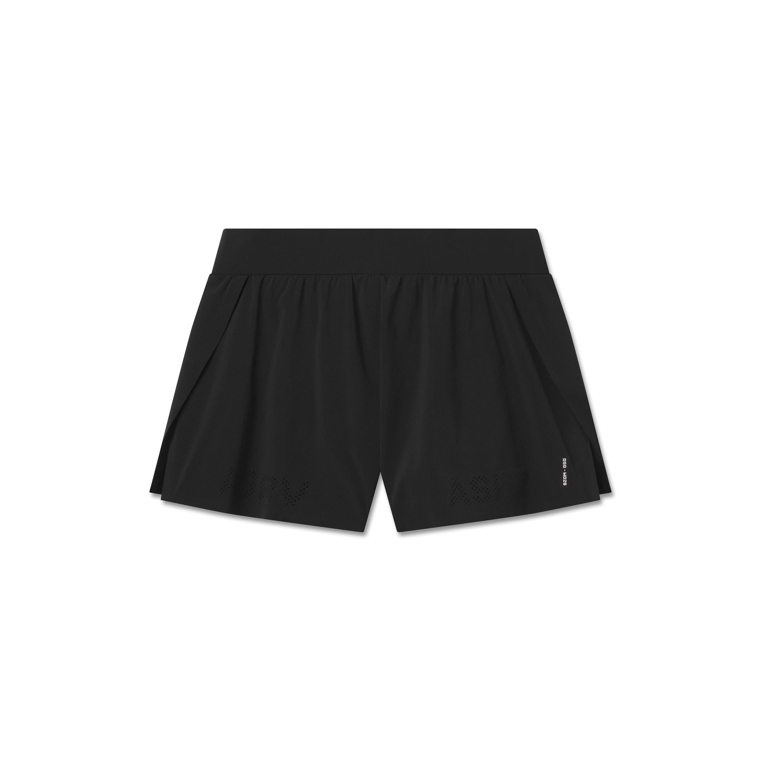 W026. Aerotex™ Side Split Run Short - Black Product Image