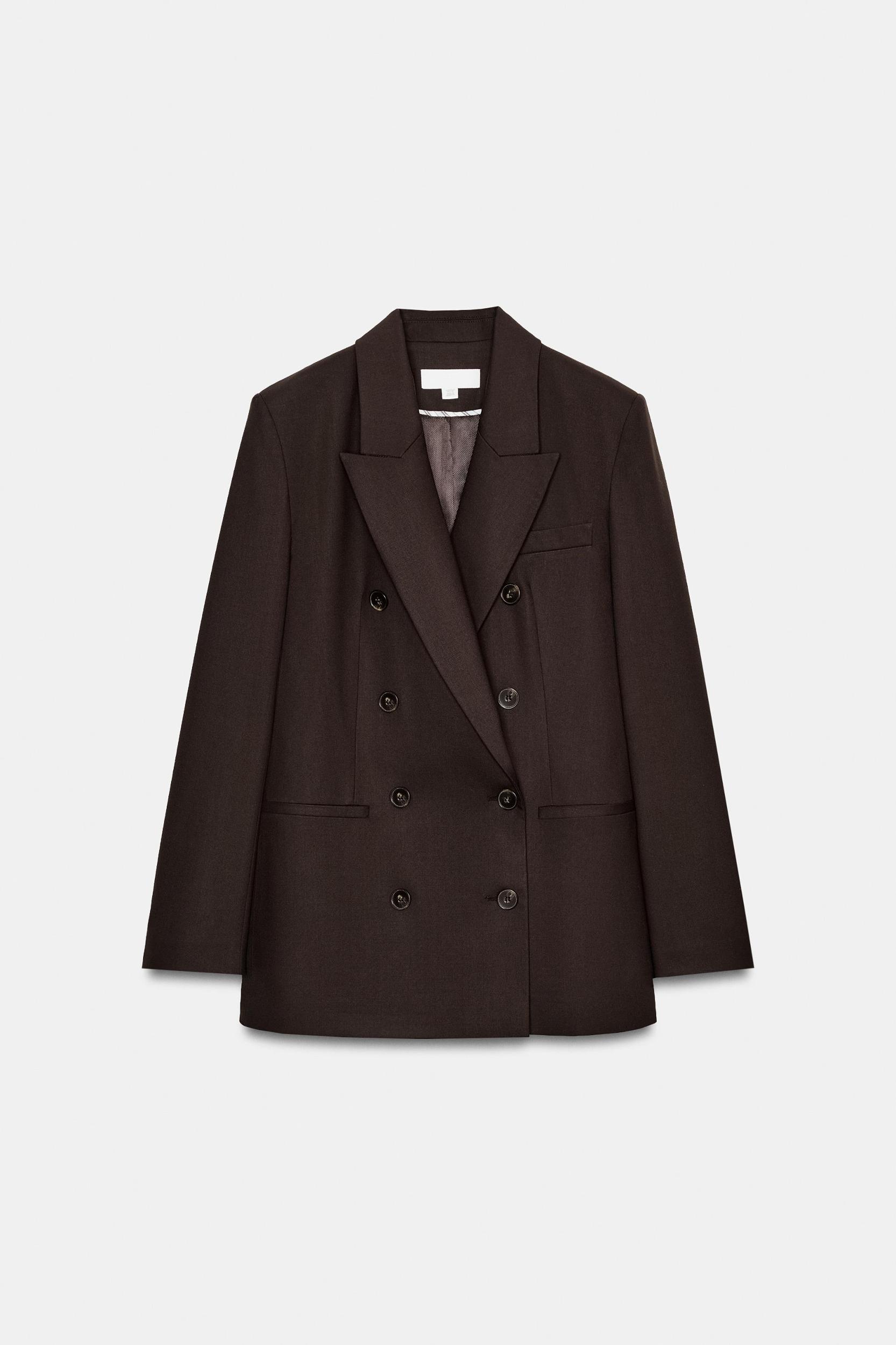 ASYMMETRIC PADDED SHOULDER BLAZER Product Image