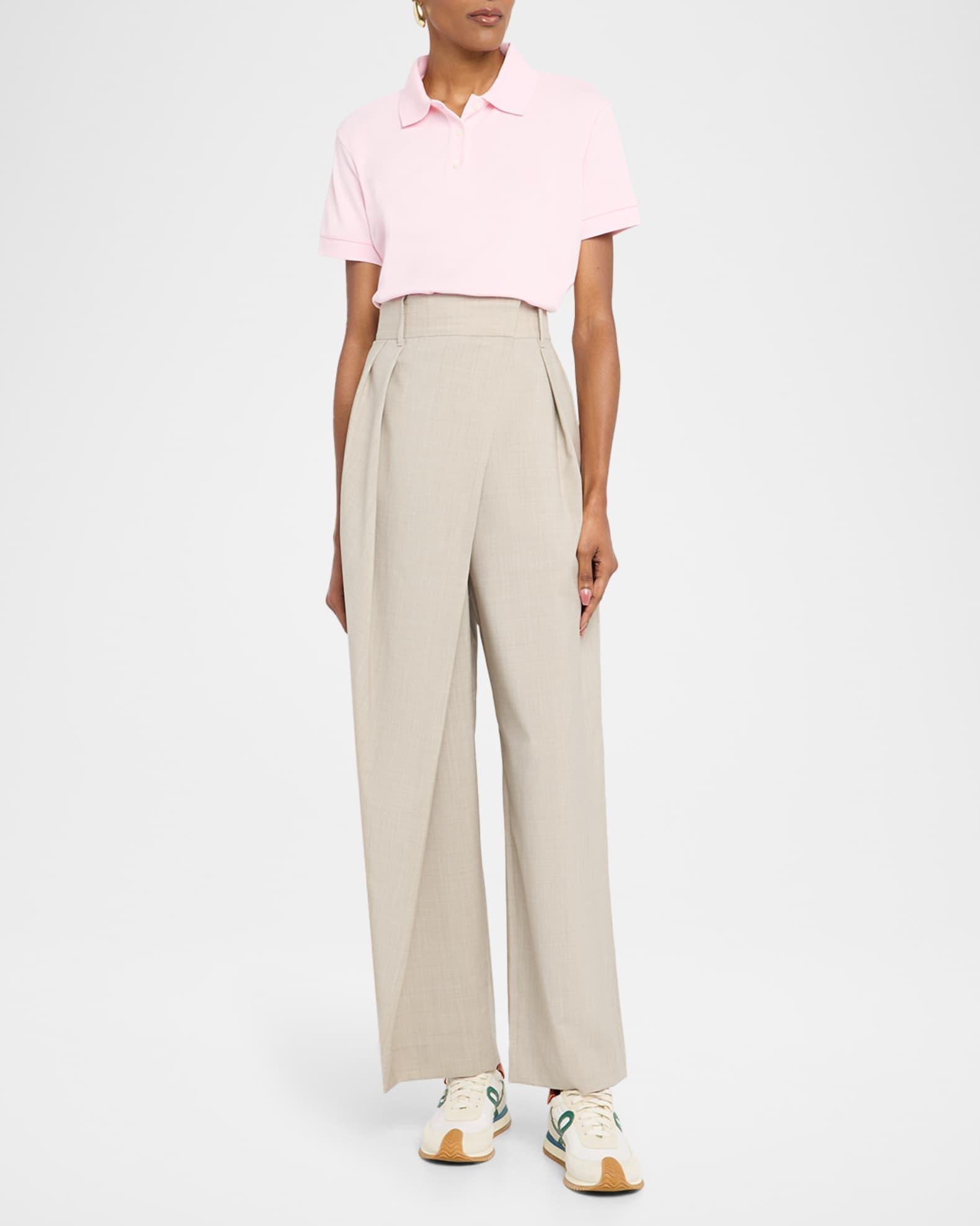 Short-Sleeve Trapeze Polo Top Product Image