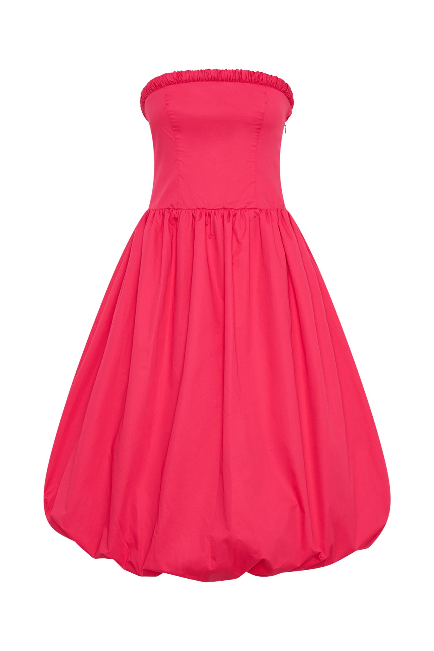 Dulce Puff Midi Dress - Raspberry Product Image