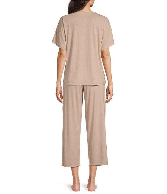 N by Natori Soothe Short Sleeve Round Neck Ribbed Knit Lounge Set Product Image