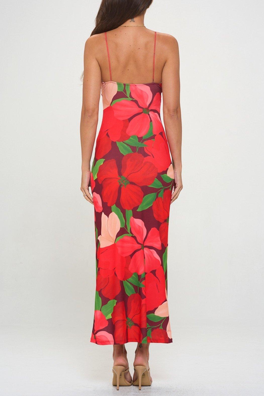 FLORAL SLIT MAXI DRESS Product Image