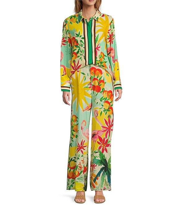 Antonio Melani Polina Fruit Print Coordinating Linen Button Down Blouse Product Image