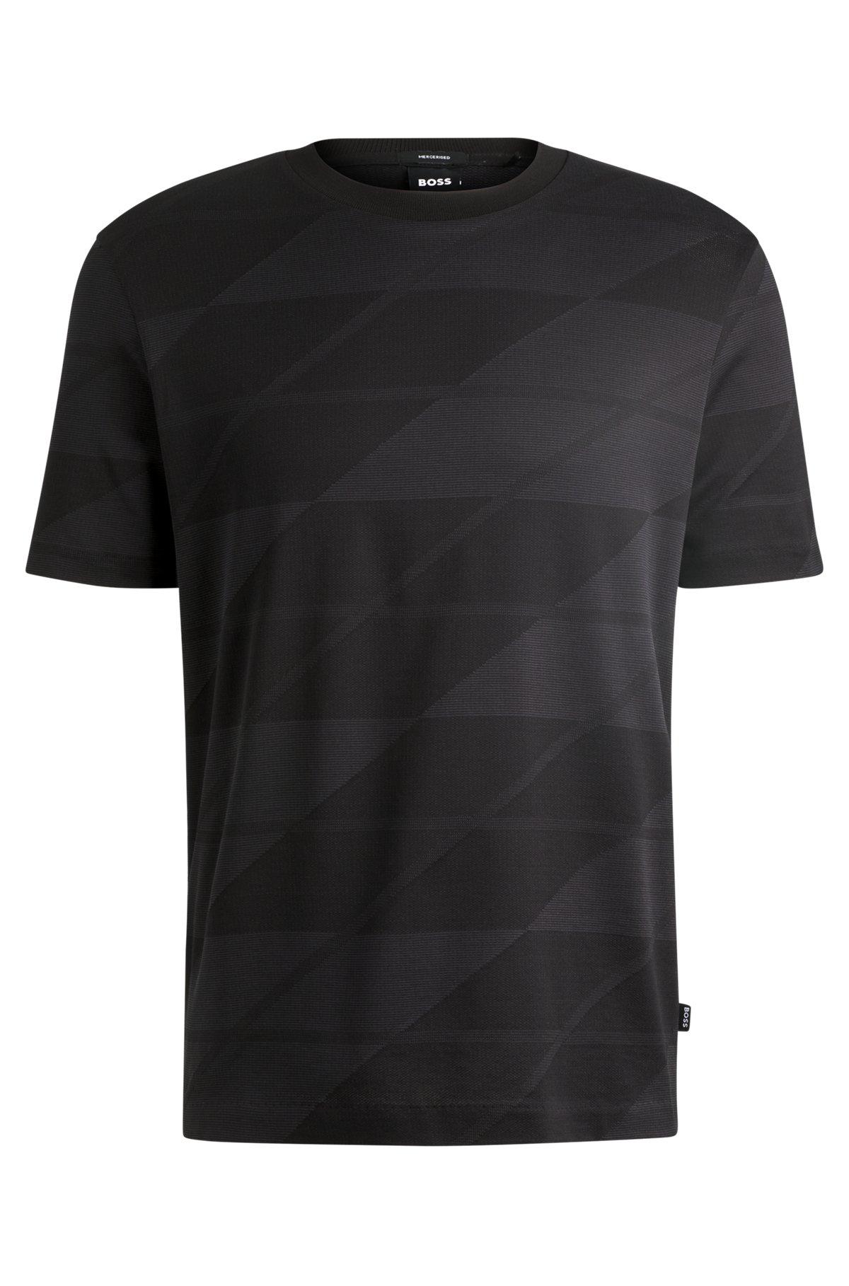  Mercerized-cotton T-shirt with two-tone jacquard Product Image