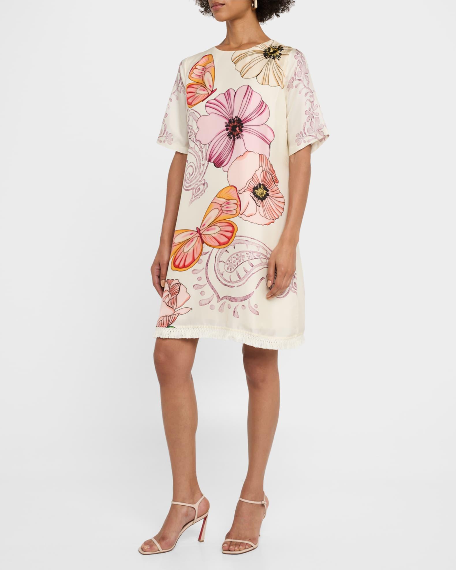 Daisee Fringed Floral-Print Mini Dress Product Image