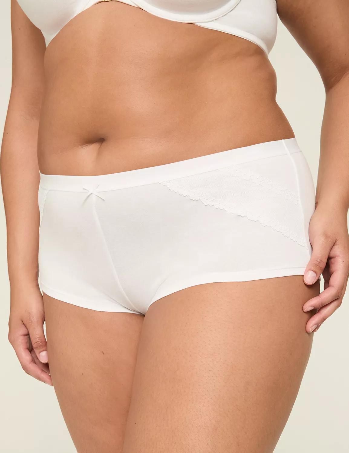 Cotton Boyshort Panty With Lace Trim Product Image