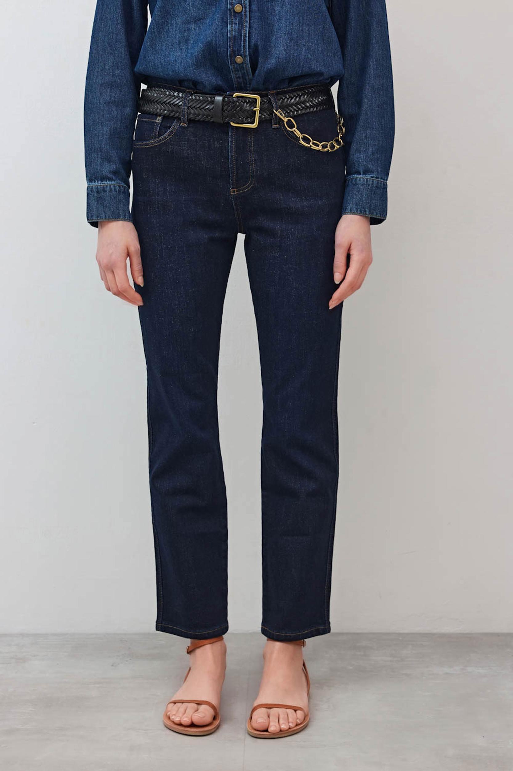 The Petite Crop Mid-Rise Straight Jeans Product Image