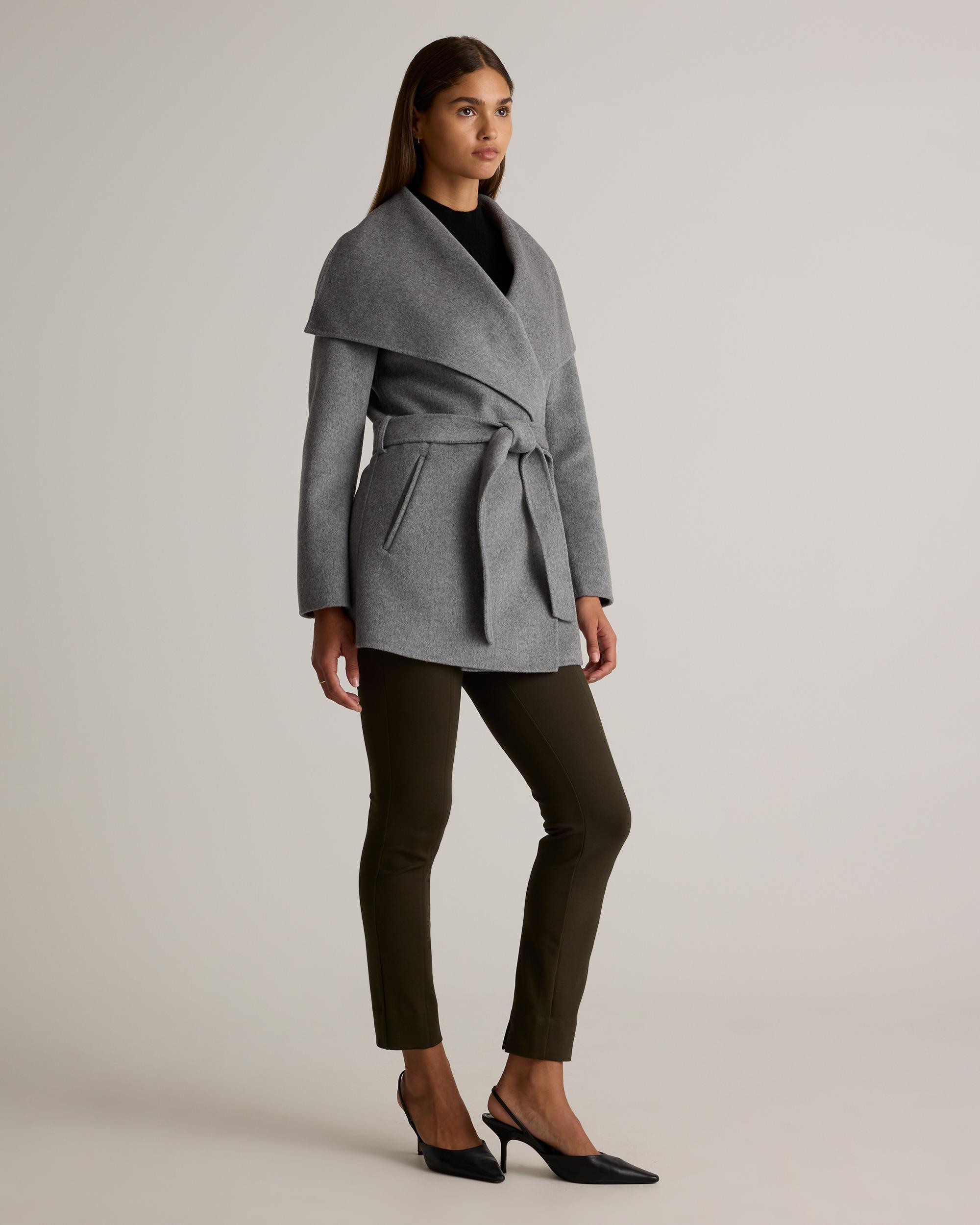 Quince | Women's Double-Faced Merino Wool Draped Collar Short Wrap Coat Product Image