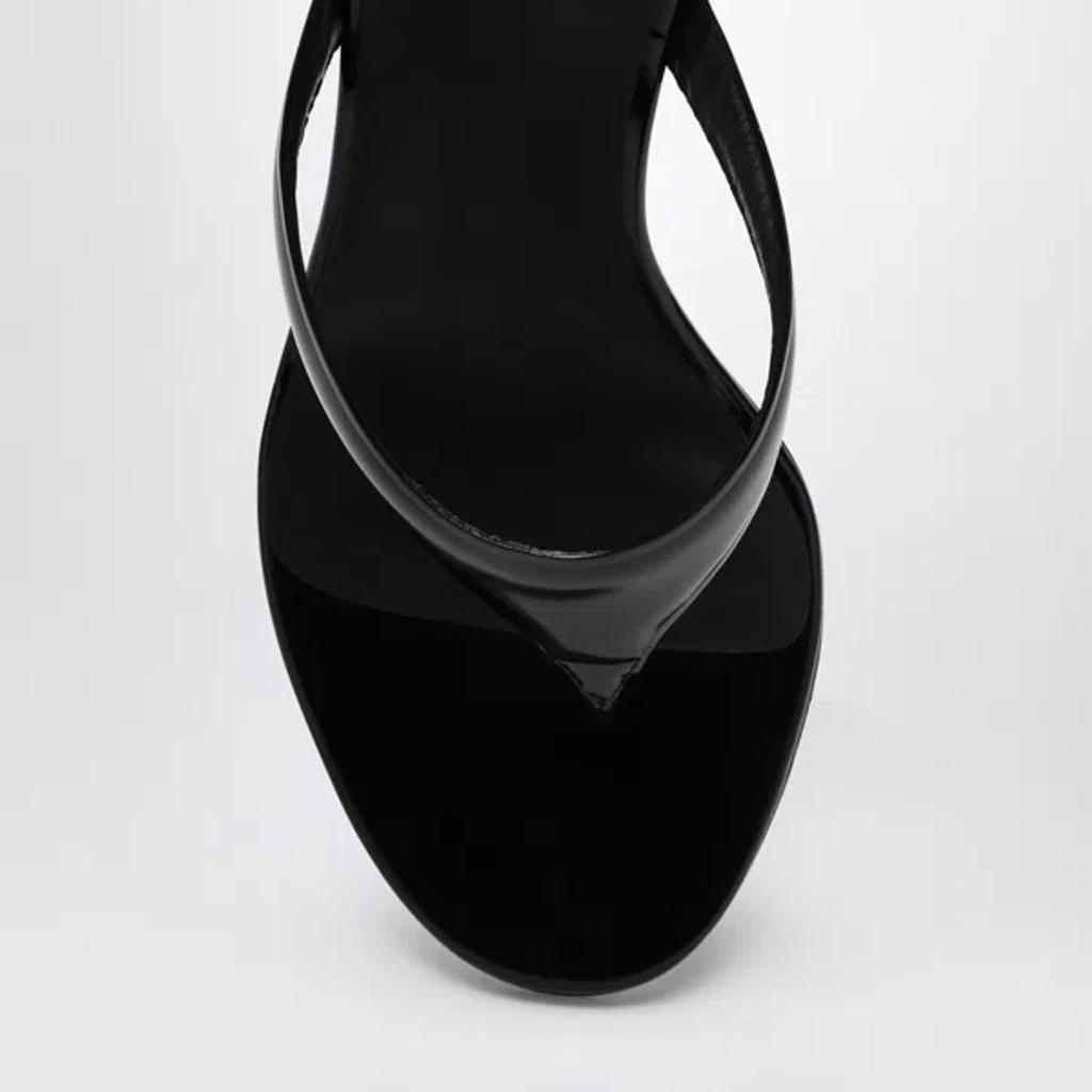 ALAÏA Leather Thong Slingback Sandals In Noir Product Image