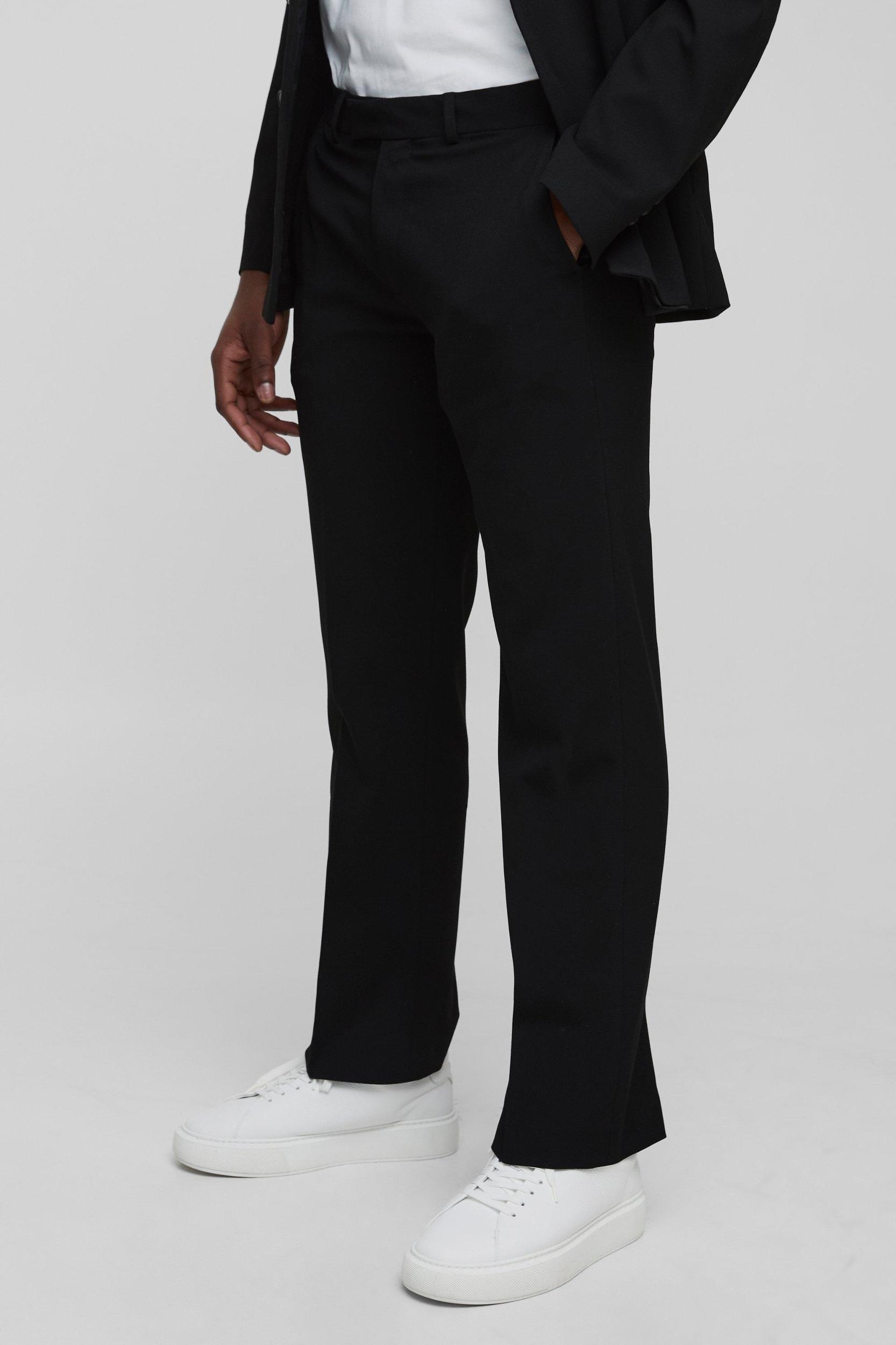 Slim Fit Flare Fixed Waistband Dress Pants | boohooMAN USA Product Image