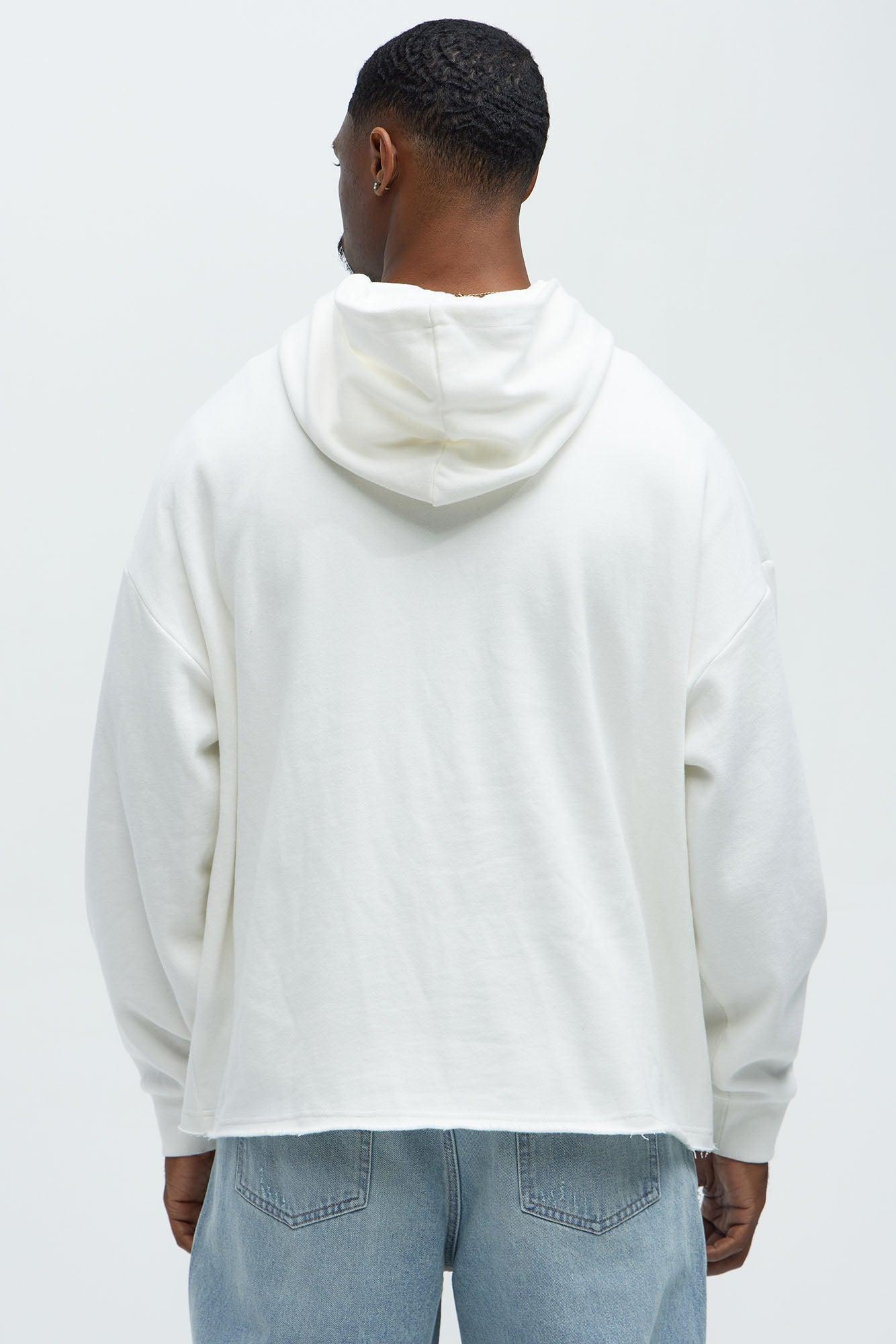 Ruffed Up Oversized Hoodie - Cream Product Image