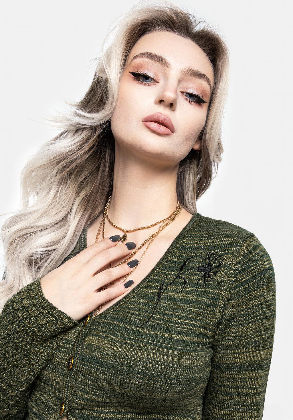 Diastella Floral Embroidered Crop Cardigan Product Image