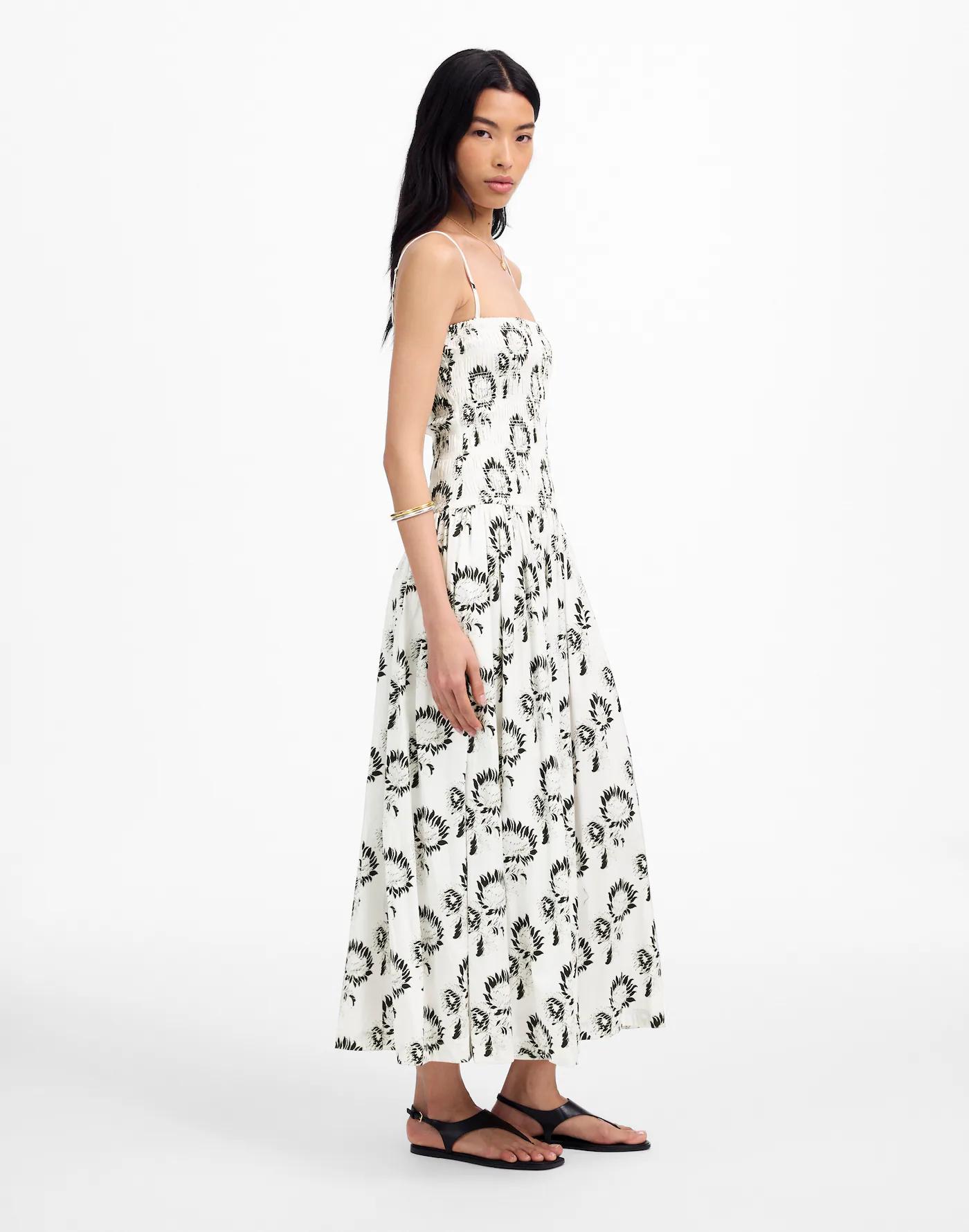 Petite Poplin Smocked Maxi Dress in Floral Product Image