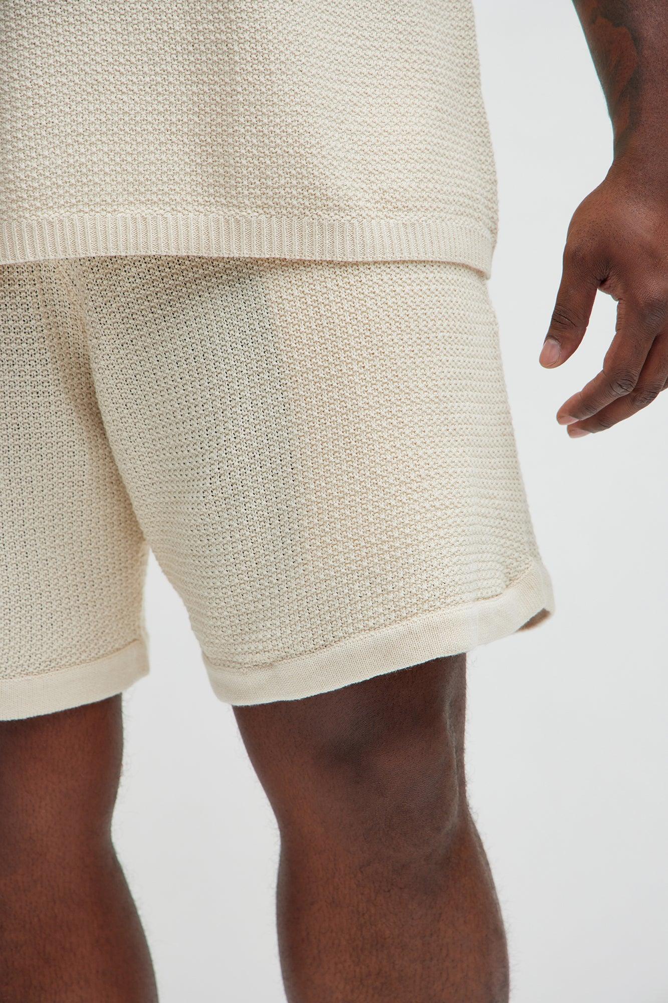 Clay Textured Shorts - Cream Product Image