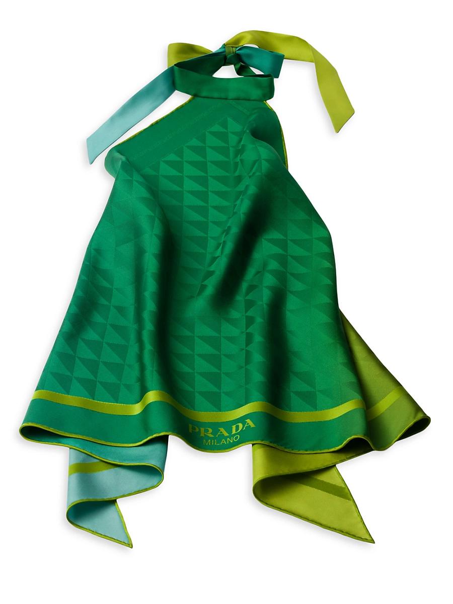 Womens Printed Silk Twill Halter Top Product Image