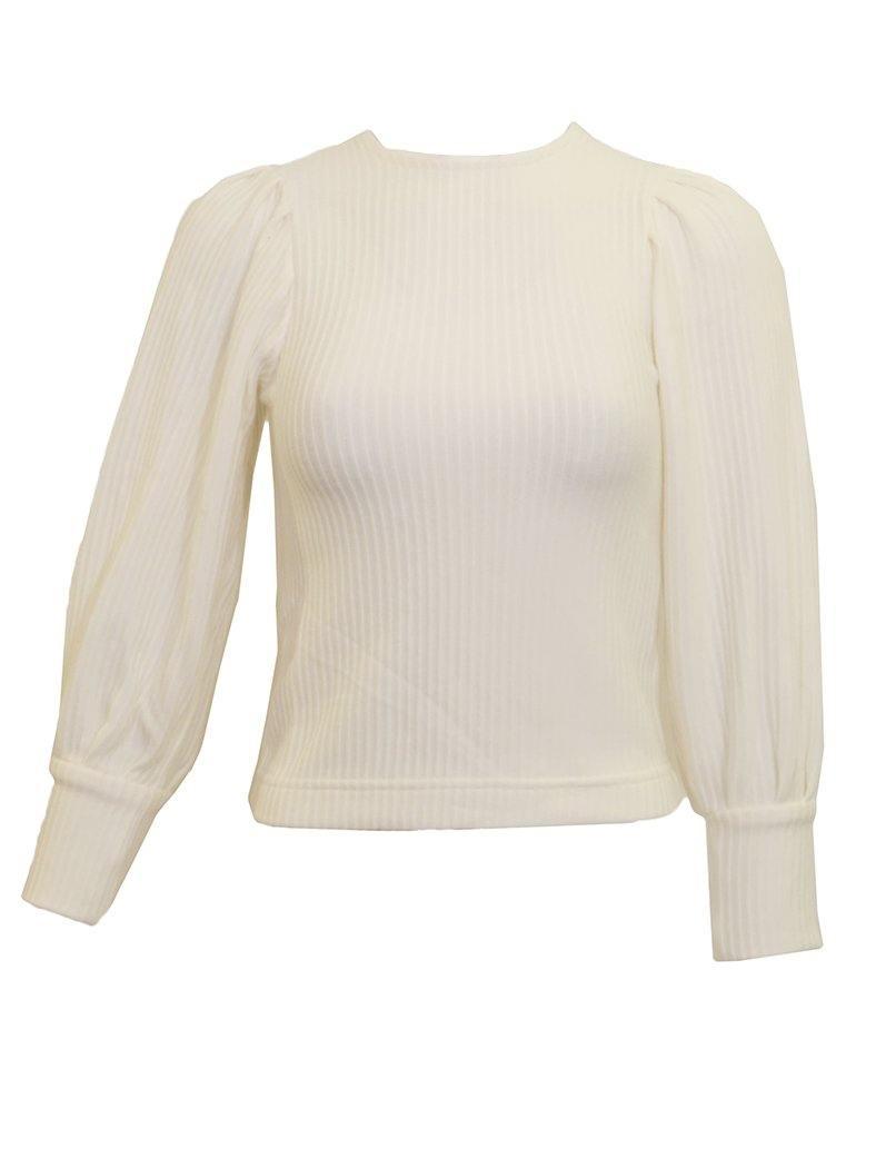 Miss Issippi Ribbed Bubble Sleeve Sweater Product Image