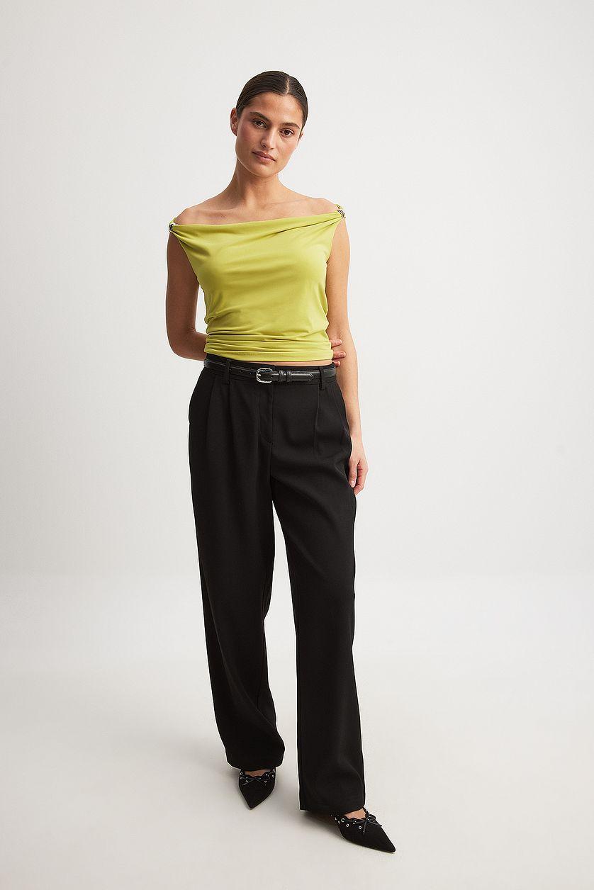 Off Shoulder Buckle Detail Top Product Image