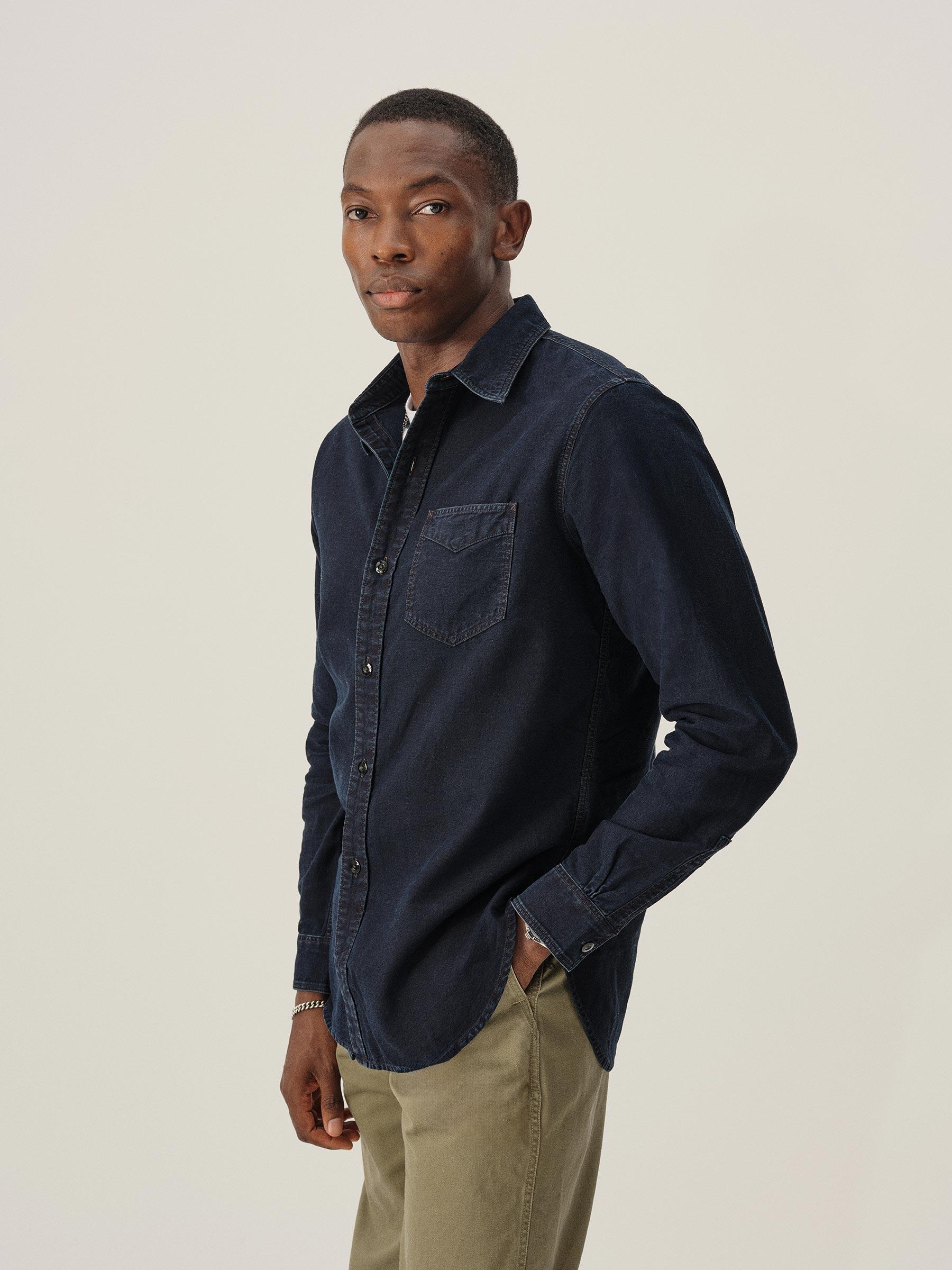 Dark Navy Felted Flannel Cpo Shirt Product Image