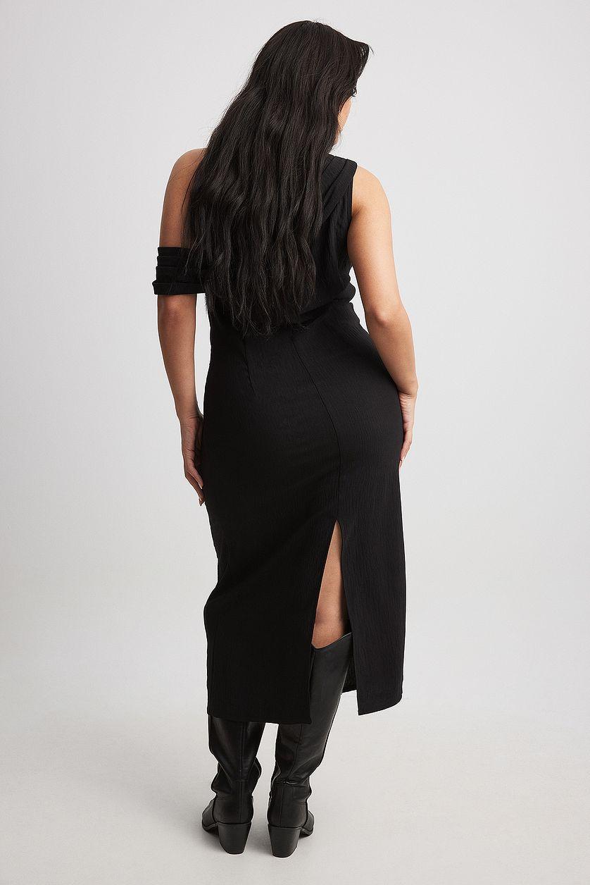 One Shoulder Draped Midi Dress Product Image