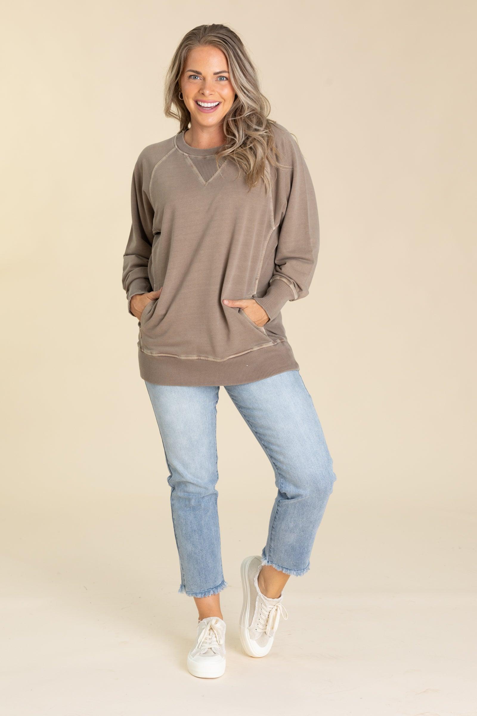 Pigment Dyed Sweatshirt With Pockets Product Image