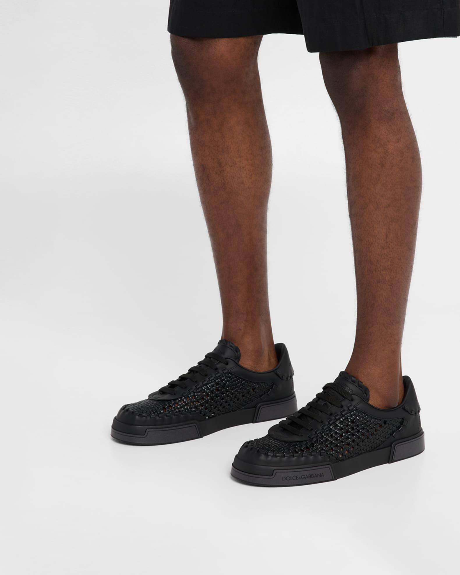 Men's Portofino Yacht Woven Leather Low-Top Sneakers Product Image