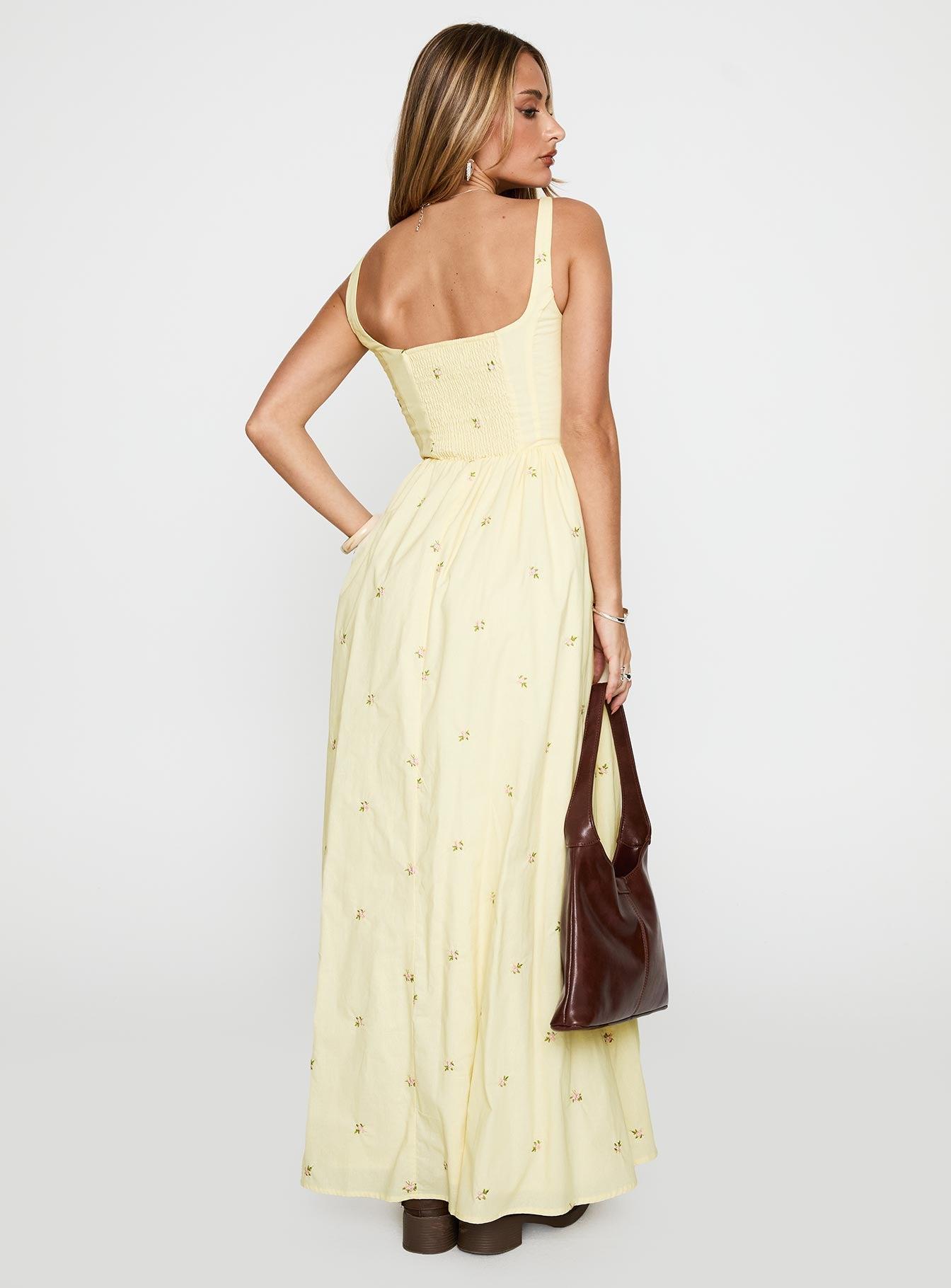 Cartmel Embroidered Maxi Dress Cream Product Image