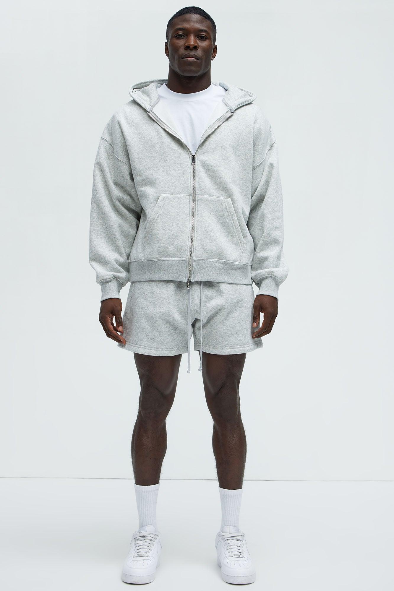 Tyson Oversized Heavyweight Zip Up - Heather Grey Product Image