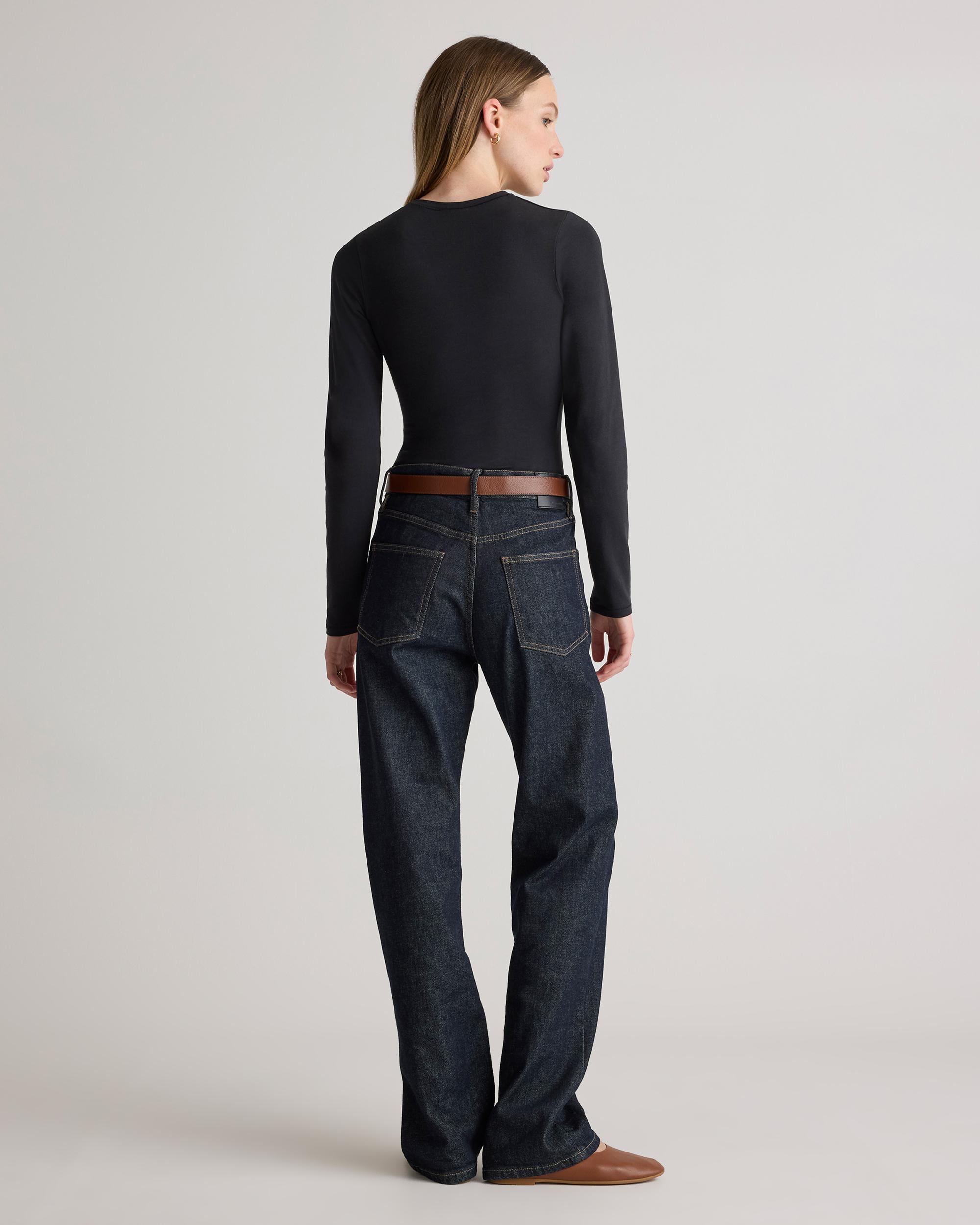 Quince | Women's Stretch Cotton Jersey Fitted Long Sleeve T-Shirt Size XL, Organic Cotton Product Image