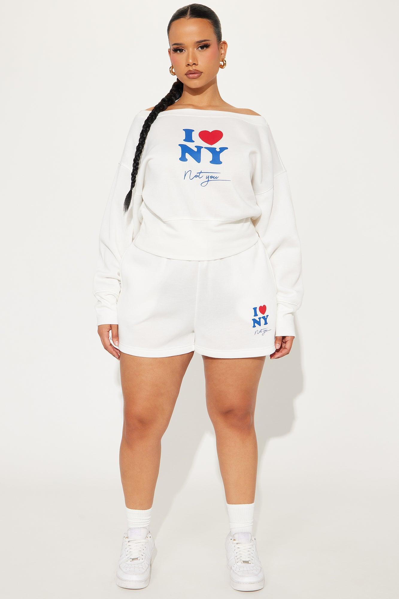 I Love NY Mini Shorts - Ivory Product Image