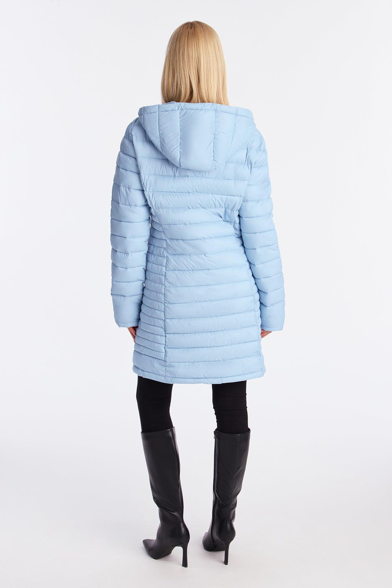 Padded Landing Puffer Coat - Light Blue Female Product Image
