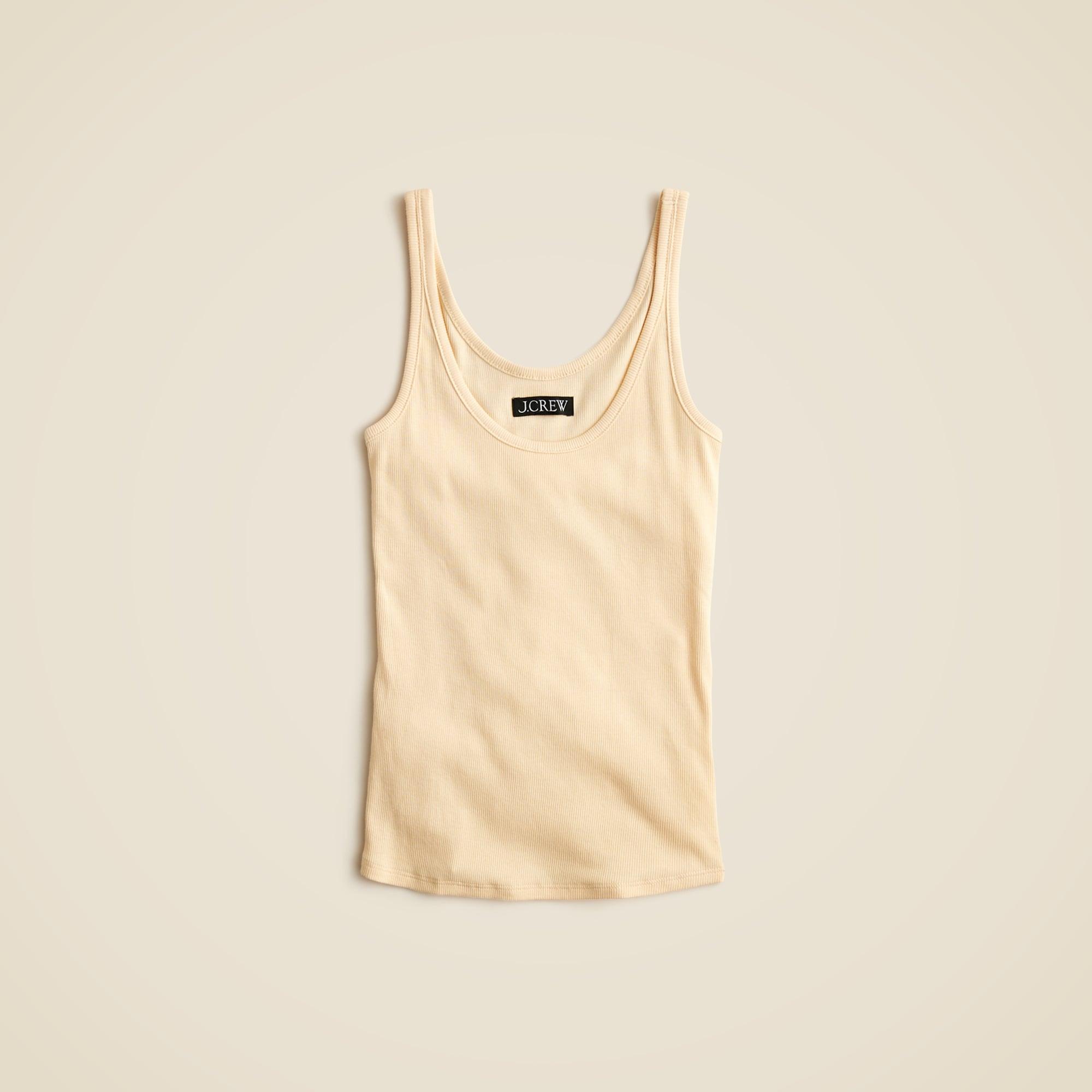 New fine rib scoopneck tank top Product Image