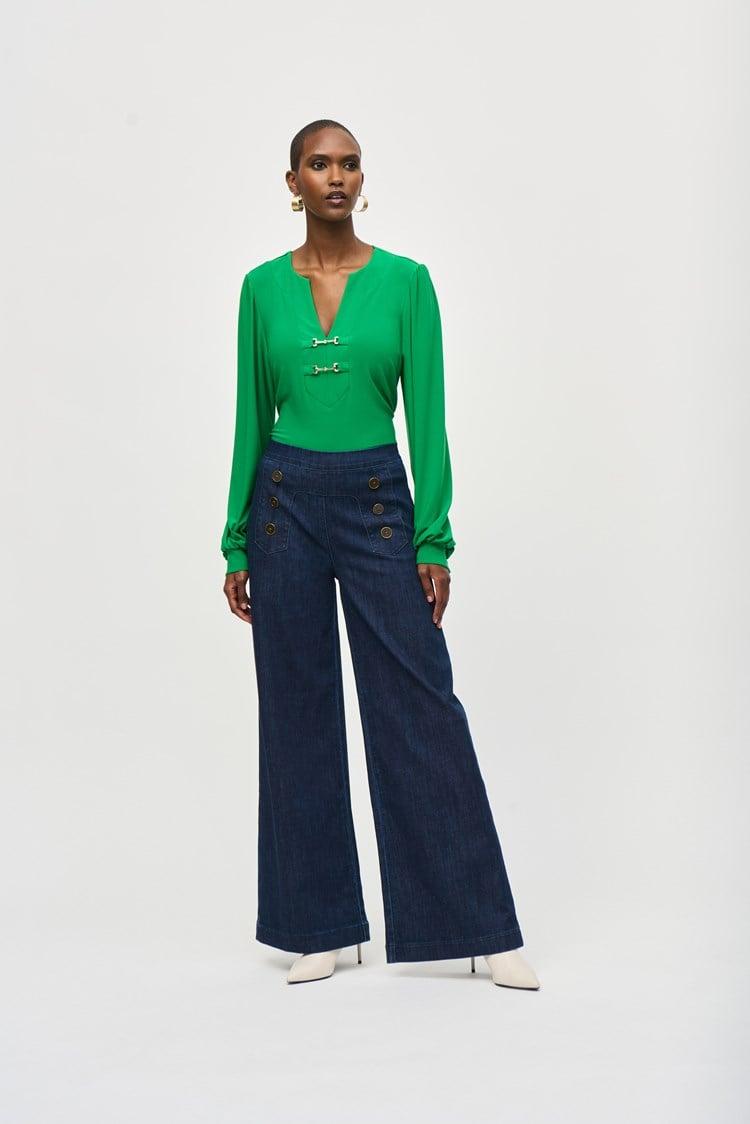 Silky Knit Flared Top- Envy Product Image