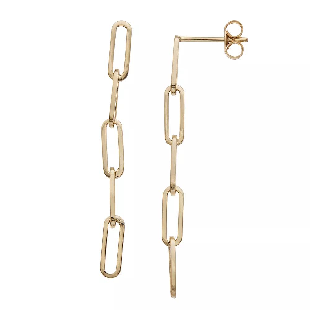 Au Naturale 14k Gold Paper Clip Drop Earrings, Women's, Yellow Product Image