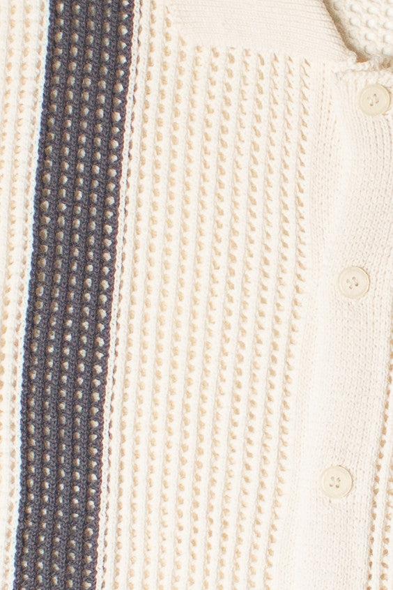 Crochet Bowling Style Button Up Shirt Product Image