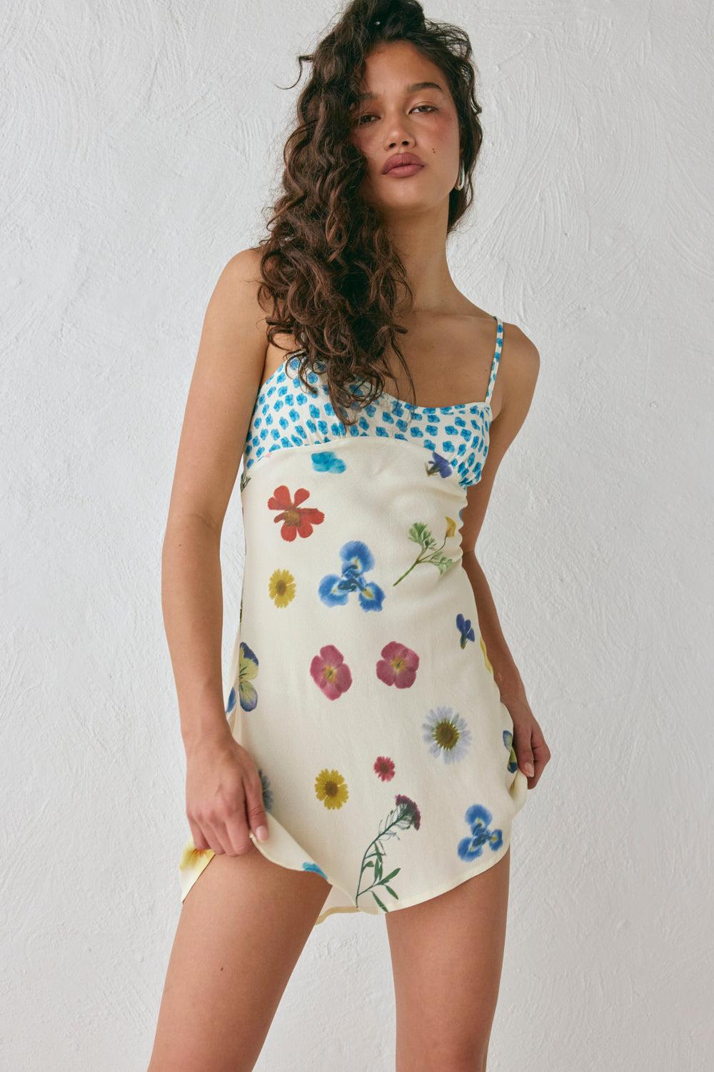 Love Language Bias Cut Mini Dress Floral Product Image