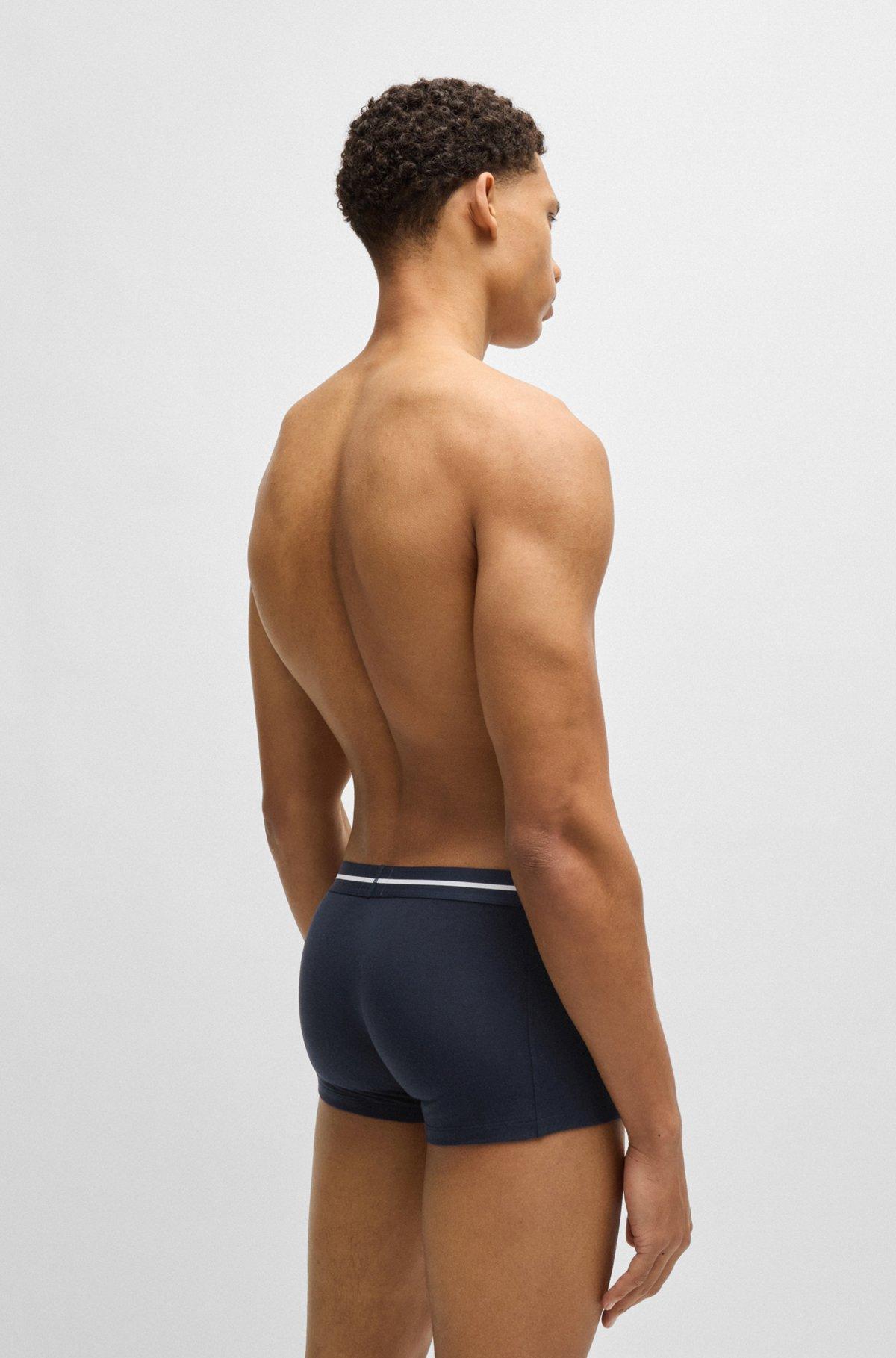 Three-pack of stretch-cotton trunks with logo waistbands Product Image
