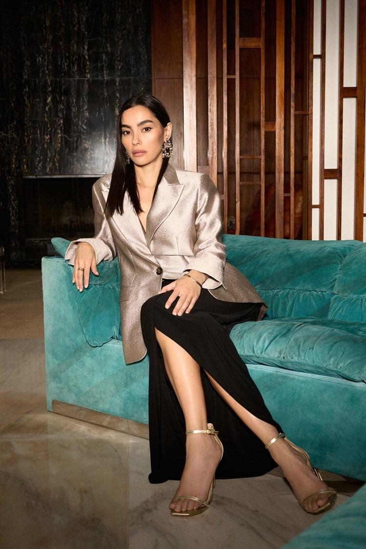 Silky Knit Asymmetrical Pull-on Skirt Product Image