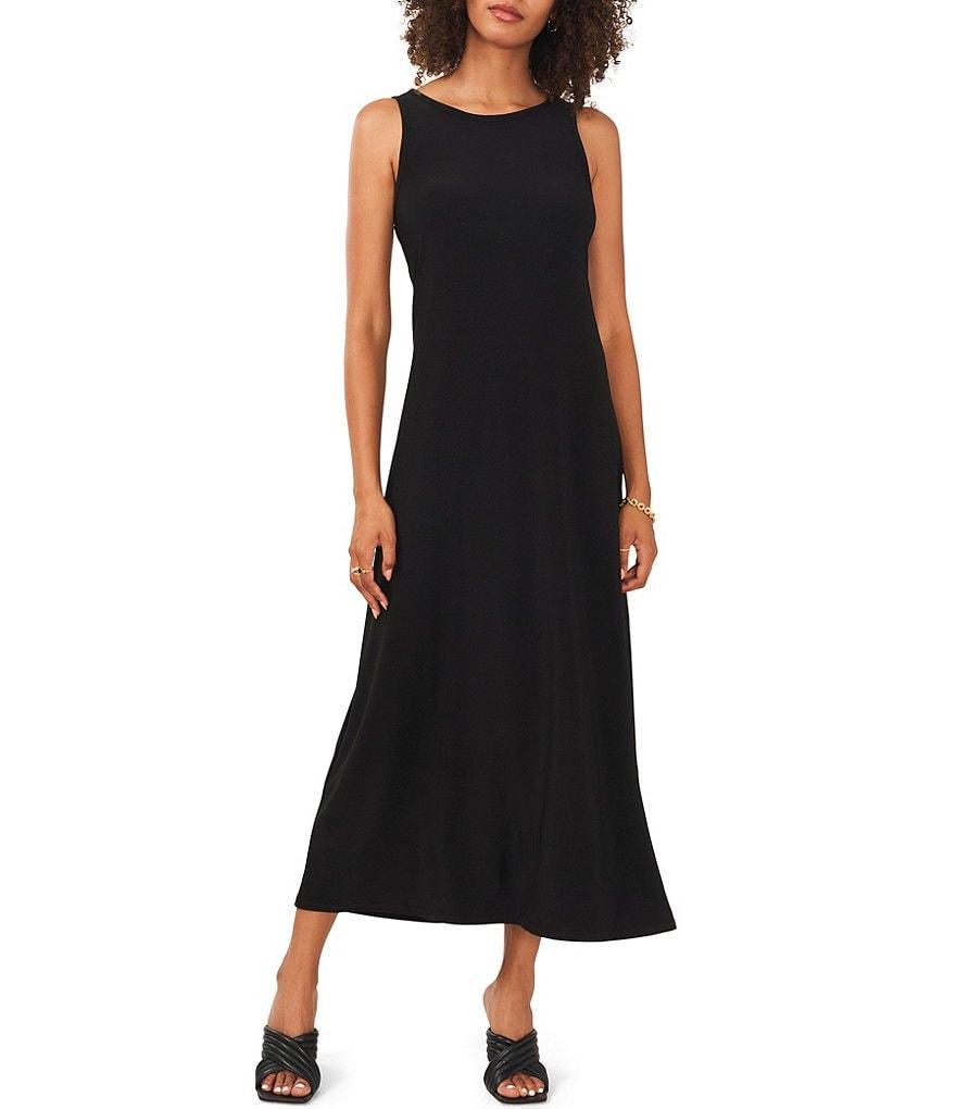 Vince Camuto Sleeveless Keyhole Back Crew Neck A-Line Maxi Dress Product Image