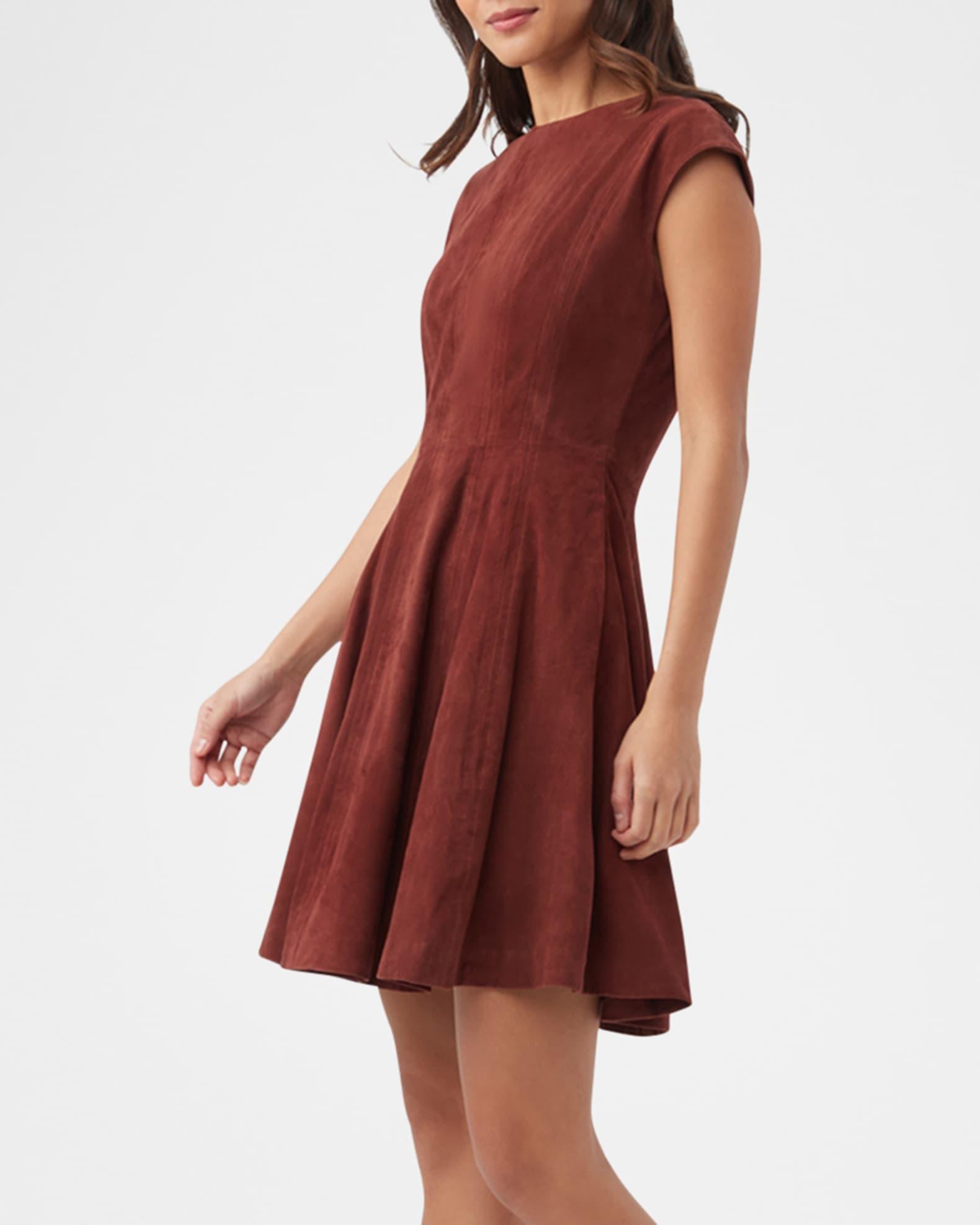 Sabi Cap-Sleeve Suede Mini Dress Product Image