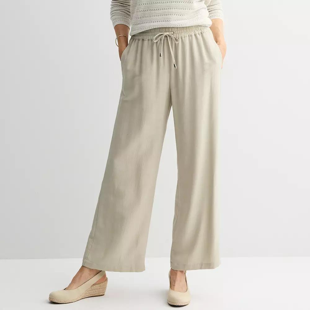 Women's Croft & Barrow® Relaxed Fit Pull-On Pants, Size: XL, Odell Beige Product Image
